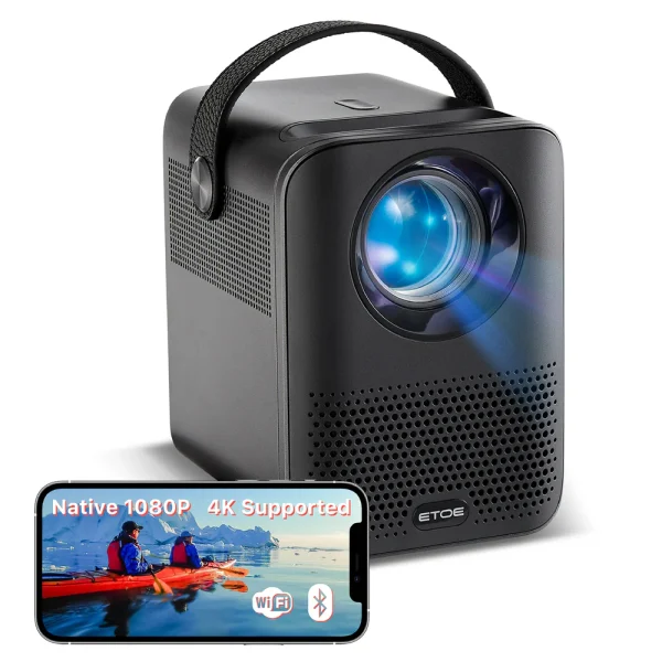 ⁦Smart Projector 1080P with Android TV 10.0, Netflix-Certified, 5G WiFi Bluetooth, Wireless Chromecast, Movie Projector Compatible with iOS/Android/HDMI/Fire TV stick - D2 Pro⁩ - الصورة ⁦3⁩