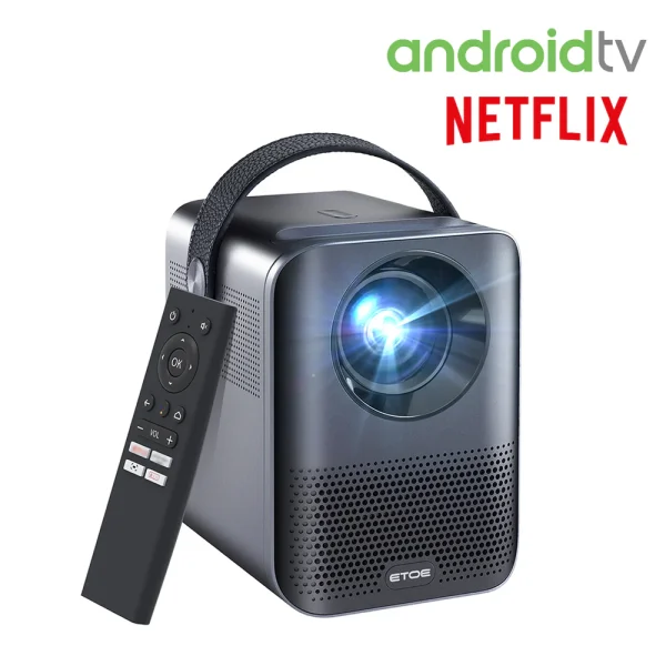 ⁦Smart Projector 1080P with Android TV 10.0, Netflix-Certified, 5G WiFi Bluetooth, Wireless Chromecast, Movie Projector Compatible with iOS/Android/HDMI/Fire TV stick - D2 Pro⁩ - الصورة ⁦5⁩
